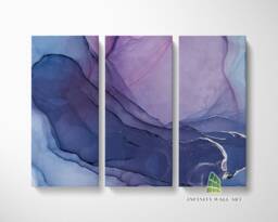 Abstract Blue Purple Marble Canvas Art Split Panel Wall Print Picture Home Decor -C186