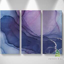 Abstract Blue Purple Marble Canvas Art Split Panel Wall Print Picture Home Decor -C186 - thumbnail 2
