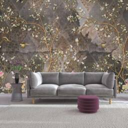 Vintage Mural Japanese Garden Chinoiserie Birds Flowers Bedroom Wallpaper Wall Decor Self Adhesive Exclusive Design Photo - thumbnail 2