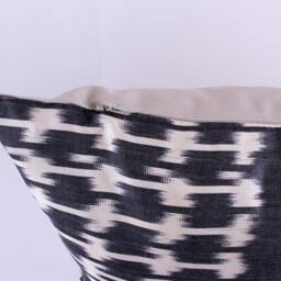 Ikat Silk Velvet Pillow 16x24 - Handmade Boho Cushion Cover Turkish Home Decor Accent - thumbnail 2