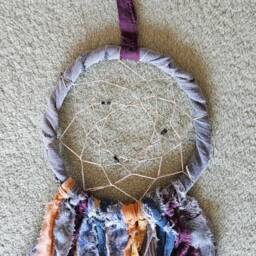 Dream Catcher, Dreamcatcher Denim, Wall Hanging Boho, Southwestern Art, Tribal Home Decor, Fabric Talisman, Spiritual Art Dc12 - thumbnail 4
