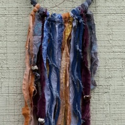 Dream Catcher, Dreamcatcher Denim, Wall Hanging Boho, Southwestern Art, Tribal Home Decor, Fabric Talisman, Spiritual Art Dc12 - thumbnail 3