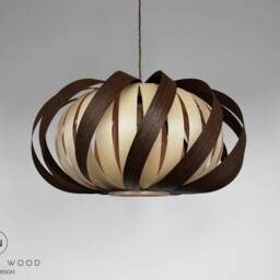 Pendant Lamp/Ceiling Light From Wood. Wenge & Birch Veneer - thumbnail 2