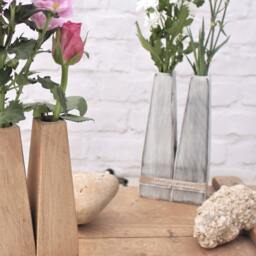 Wooden Flower Vase - Personalised Multi Stem Test Tube Vase 5Th Anniversary Gift Wedding Gift- Wooden Keepsake For Mum - thumbnail 3