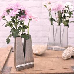Wooden Flower Vase - Personalised Multi Stem Test Tube Vase 5Th Anniversary Gift Wedding Gift- Wooden Keepsake For Mum - thumbnail 2
