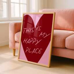 This Is My Happy Place Wall Print - Pink Bedroom Dopamine Decor - thumbnail 3