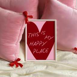 This Is My Happy Place Wall Print - Pink Bedroom Dopamine Decor - thumbnail 2