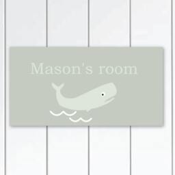 Whale Personalized Children Door Sign Plaque, Wall Art - thumbnail 1