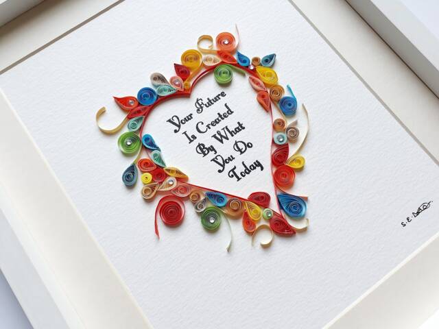 Inspirational Wall Art - Quotes Decor Table Top Work Quilling Birthday Gifts Home - image 1