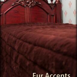 Fur Accents Faux Fur Bedspread/Comforter Sable Brown Ribbed Mink - thumbnail 2