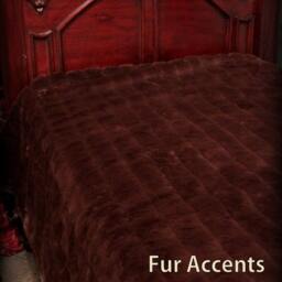 Fur Accents Faux Fur Bedspread/Comforter Sable Brown Ribbed Mink - thumbnail 3