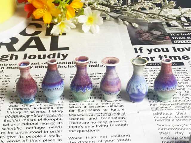 Cute Mini Flower Vase Mommy Pot Desk Decor Gifts For Her, Handmade Cat Whiskers Holder Mom, Miniature Bud Ceramic Gifts - image 1