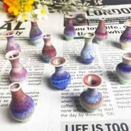 Cute Mini Flower Vase Mommy Pot Desk Decor Gifts For Her, Handmade Cat Whiskers Holder Mom, Miniature Bud Ceramic Gifts - thumbnail 2