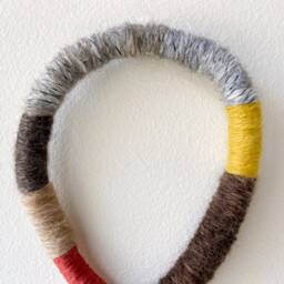 Fringed Rope Art For Mural Decor, Wrapped Macrame Knot Wall Hanging, Grey Knotted Tassel, Soft Yarn Loop Home - thumbnail 2
