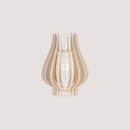 Modern Chandelier Lighting, Pendant Light, Scandinavian Lamp, Geometric Ceiling Light Fixture, Wooden Shade, Lamp Tulip - thumbnail 3