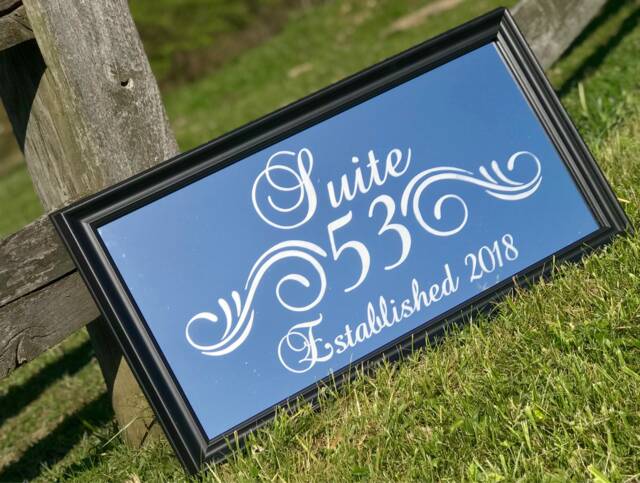 Custom Personalized Logo Mirror, Large Bar Engraved Black Mirror, 12x24 - image 1