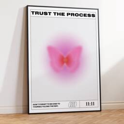 Trust The Process Print Pink Butterfly, Spiritual Wall Art - thumbnail 3