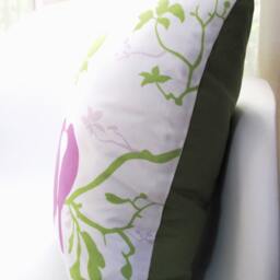 Love Birds Pillow Cover Purple Lavender Print, 16 Inch Square - thumbnail 3