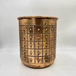 Handmade Copper Plant Pot, Tobi Embossed Metal Planter, Indoor Use, Multiple Sizes, D41-D27cm - thumbnail 3