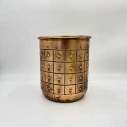 Handmade Copper Plant Pot, Tobi Embossed Metal Planter, Indoor Use, Multiple Sizes, D41-D27cm - thumbnail 2