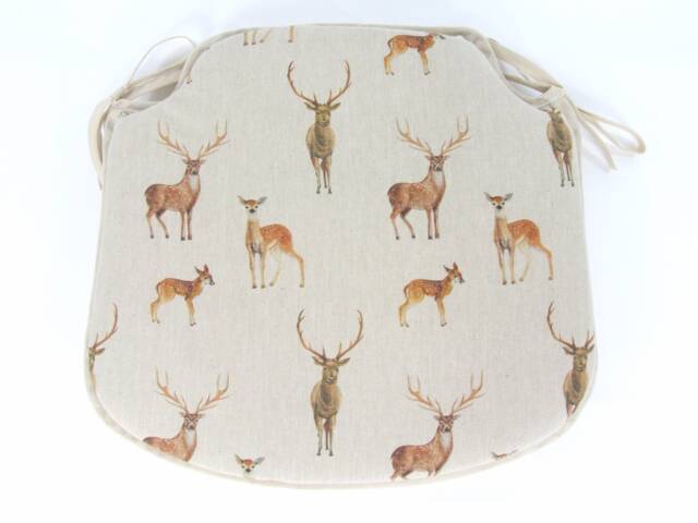 stag & Deer Small Spindle Back Tie-On Seat Pads Dining/Patio/Garden/Kitchen - image 1