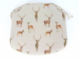 stag & Deer Small Spindle Back Tie-On Seat Pads Dining/Patio/Garden/Kitchen - thumbnail 1