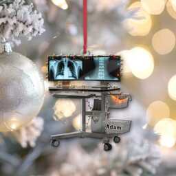 Custom Medical Imaging Christmas Ornament, Radiology Gift - thumbnail 1