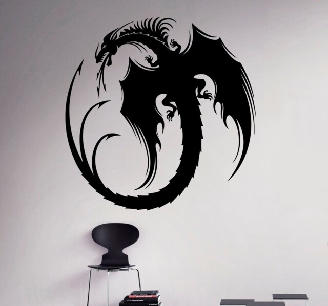 Dragon Vinyl Decal Monster Wall Sticker Gothic Home Interior Medieval Graphics Bedroom Art 3(Dn - image 1