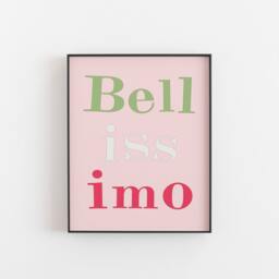 Italian Wall Art, Bellissimo Print, Beautiful Italy, Travel Italy Word Themed Inspired A2, A3 - thumbnail 3