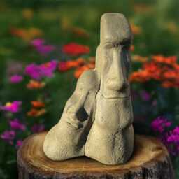 Concrete Tiki Heads Statue Stone Moai Faces Sculpture Polynesian Island Figure Outdoor Garden Art Cement Yard Ornament Totem Lover Gift