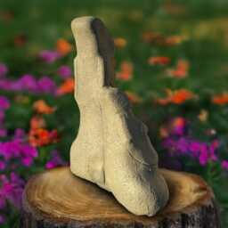 Concrete Tiki Heads Statue Stone Moai Faces Sculpture Polynesian Island Figure Outdoor Garden Art Cement Yard Ornament Totem Lover Gift - thumbnail 2