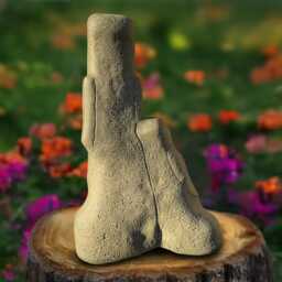 Concrete Tiki Heads Statue Stone Moai Faces Sculpture Polynesian Island Figure Outdoor Garden Art Cement Yard Ornament Totem Lover Gift - thumbnail 3