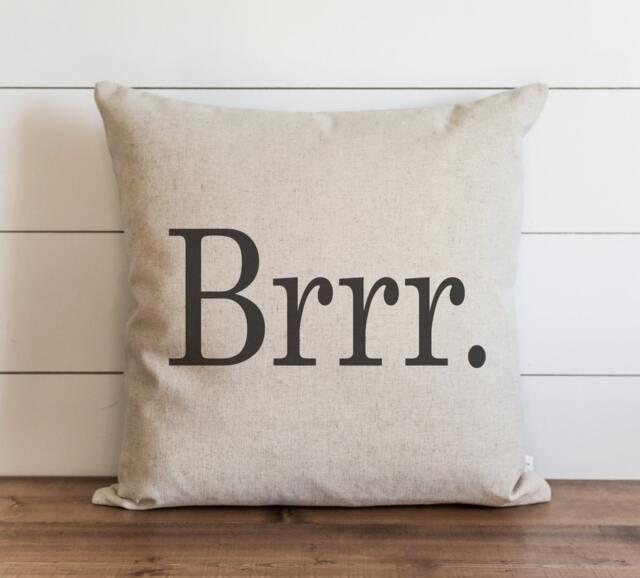 Brrr. Pillow Cover - 20 X 18 Winter Accent Christmas Holiday Seasonal Throw - image 1
