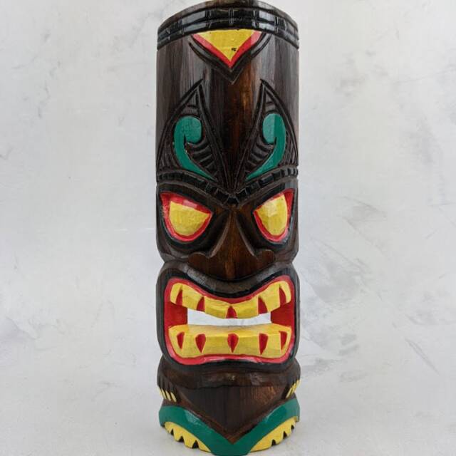 Tiki Mask Wall Hanging Hand Painted 30cm Man Cave, Garden Bar, She Shed - image 1