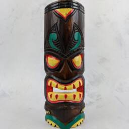 Tiki Mask Wall Hanging Hand Painted 30cm Man Cave, Garden Bar, She Shed - thumbnail 1