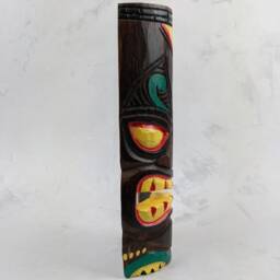 Tiki Mask Wall Hanging Hand Painted 30cm Man Cave, Garden Bar, She Shed - thumbnail 2