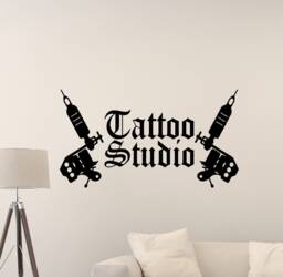 Tattoo Studio Wall Decal Machine Shop Sign Logo Salon Poster Design Door Window Vinyl Sticker Mural Gift Decor Art Print S233 - thumbnail 1