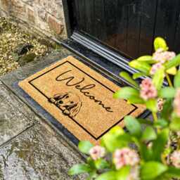 Long Haired Sausage Dog Doormat, Personalized Wiener Customised Welcome Pet Gift, Cute Dog, Personalised Mat - thumbnail 2