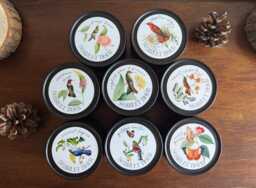 Natural Soy Candle Tins, Birds & Butterflies, Vintage Nature, 100Ml - thumbnail 1