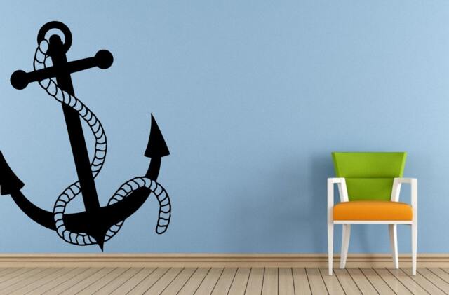 Sailors Ocean Sea Boat Ship Anchor Rope Navy Seal Wall Or Car Vinyl Peal & Stick Removable Sticker Decal L1406 - image 1