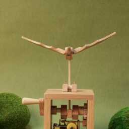 Handmade Wooden Flying Bird Music Box, Hand-Crank Dragon Box, Personalized Bird, Automata Sculpture, Wooden Figurine, Birthday Gift - thumbnail 3