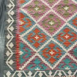 Kilim Rug Classic, Handmade Artisan Afghan Turkish Persian Rug, Navajo Moroccan Bohemian Flatweave, Natural Wool Multicolour 125x79 cm - thumbnail 2