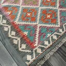 Kilim Rug Classic, Handmade Artisan Afghan Turkish Persian Rug, Navajo Moroccan Bohemian Flatweave, Natural Wool Multicolour 125x79 cm - thumbnail 3
