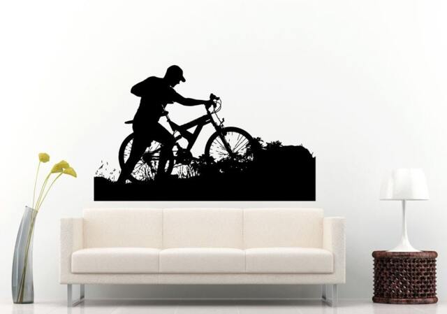 Bicycle Rider On A Mountain Bike Sport Wall Decal Vinyl Sticker Mural Room Decor L1018 - image 1