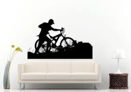 Bicycle Rider On A Mountain Bike Sport Wall Decal Vinyl Sticker Mural Room Decor L1018 - thumbnail 1