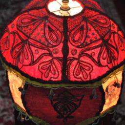 Luxe Custom Avant Garde Silk Femme Fatale Bohemian Lamp Shade By Filigreelamps - thumbnail 4