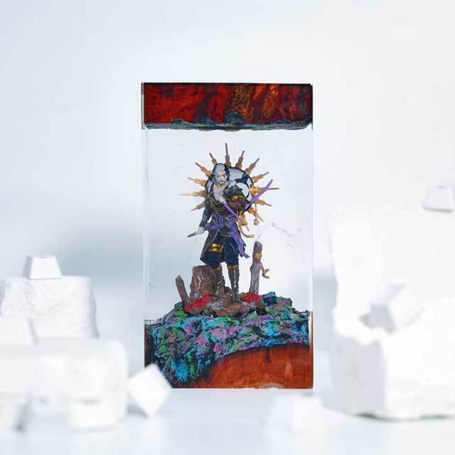 Clair Obscur Expedition 33 Resin Lamp, Diorama Verso Lamp, Epoxy Night Light, Figure Wood Lamp, Valentine Gift, Gaming Decor - image 1