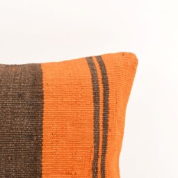 Handwoven Kilim Pillow Cover Vintage Turkish Wool, Boho Euro Sham - 16x16 - thumbnail 2