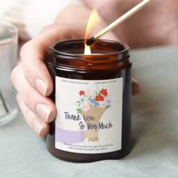 Personalised Thank You Candle Scented Soy Wax Apothecary Jar - thumbnail 1