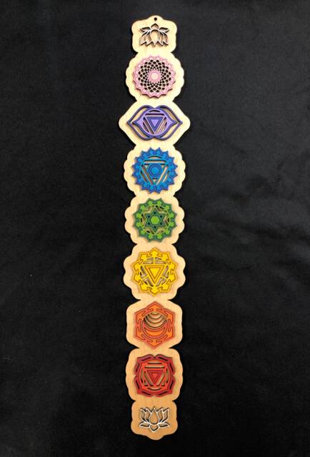 Chakra Wall Art, Wooden Hanging, Decoration, Decor, Kundalini Yoga - image 1